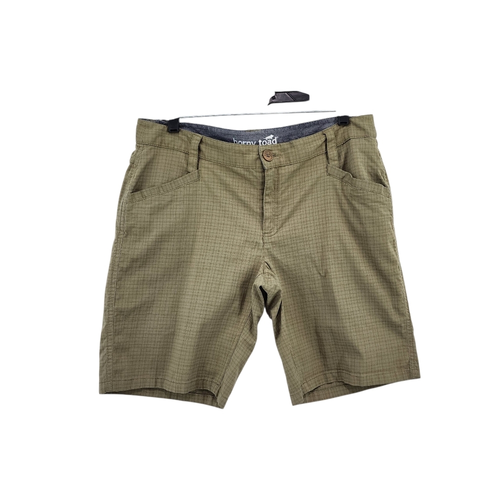 Horny Toad Men's Organic Cotton Blend Plaid Flat Front Shorts - 10